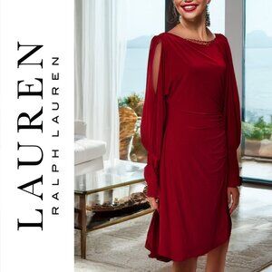 💃 Bombshell Red Lauren Ralph Lauren Evening Dress
